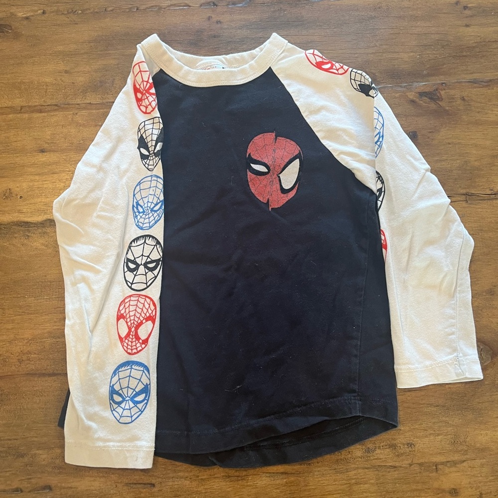Hanna Andersson Spider-Man Long Sleeve Shirt - Black and White